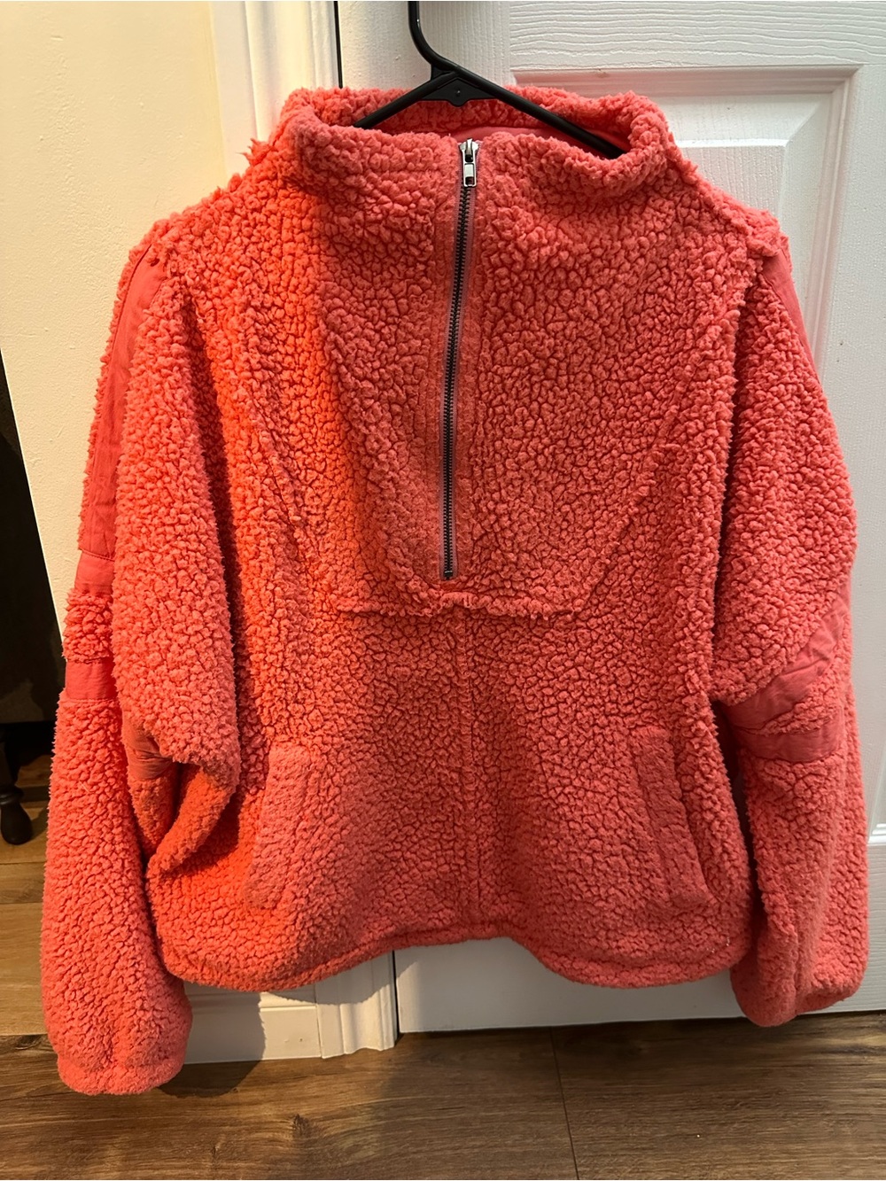 DAVI & DANI Coral Sherpa Half-Zip Pullover